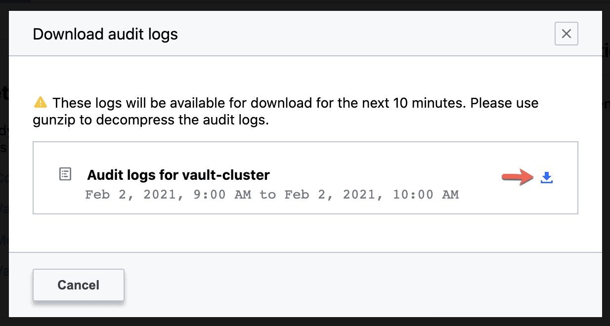 Download audit device logs