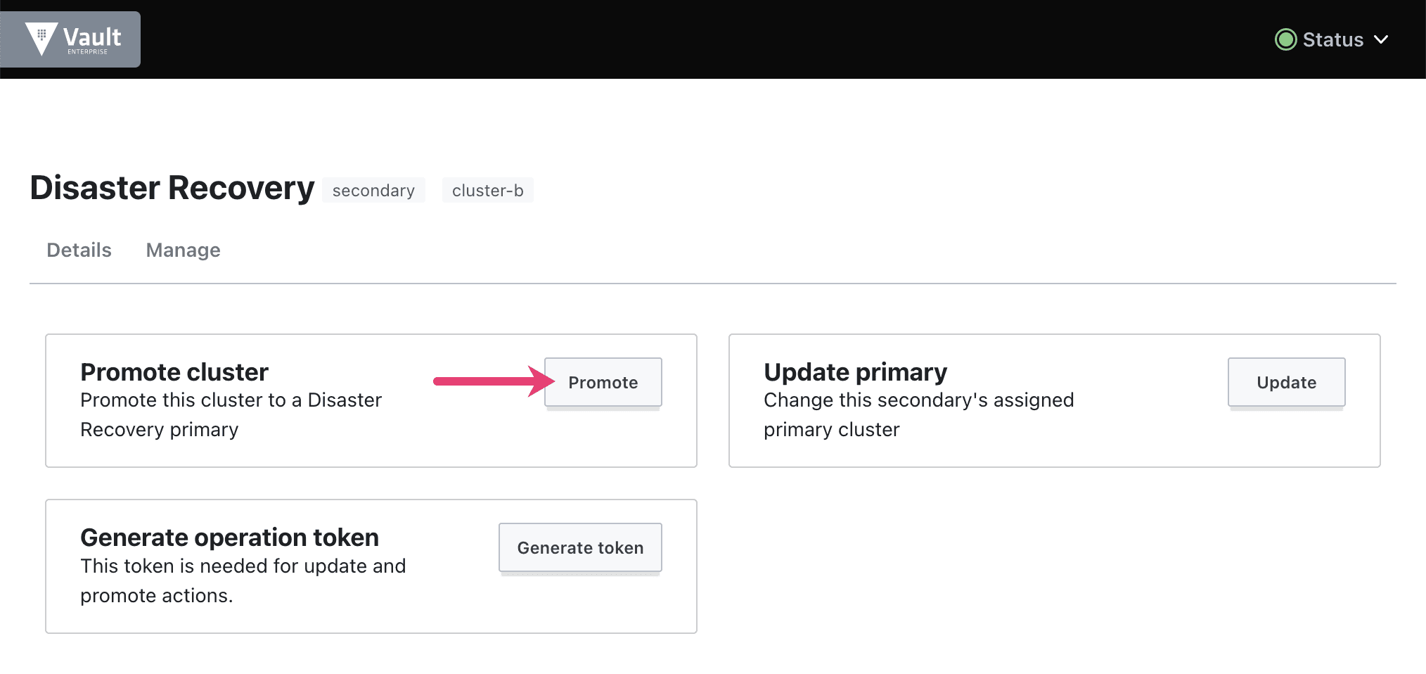 Promote cluster